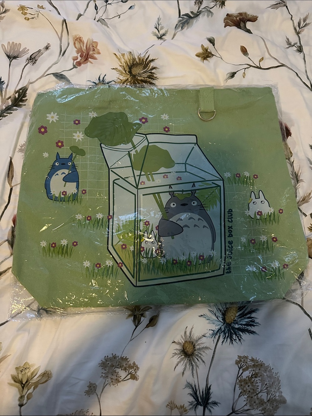 Totoro Green Canvas Tote Bag